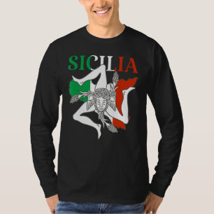 Camiseta Bandera italiana Trinacria Sicilia Bandera Sicilia