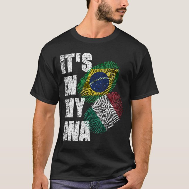 Camiseta Bandera Italiana Y Brasilera Del Patrimonio De La  (Anverso)