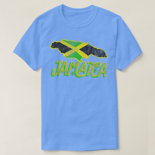 Camiseta bandera jamaica mapa jamaiquino bandera jamaicana  (Diseño del anverso)