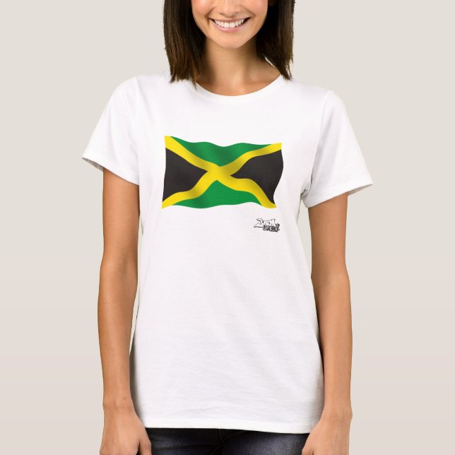 Camiseta Bandera jamaicana que agita (Anverso)