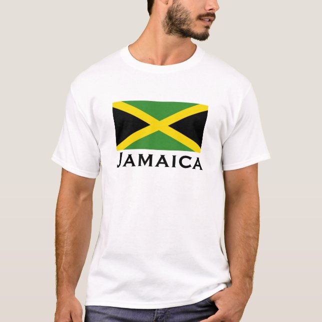 Camiseta Bandera jamaiquina Amarillo Verde Adultos de Jamai (Anverso)