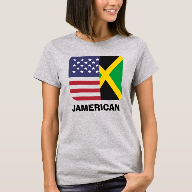 Camiseta Bandera jamaiquina americana, 4 de julio (Anverso)