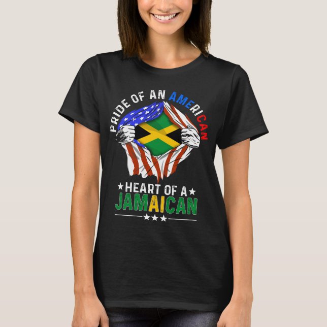 Camiseta Bandera jamaiquina americana extranjera de Jamaica (Anverso)