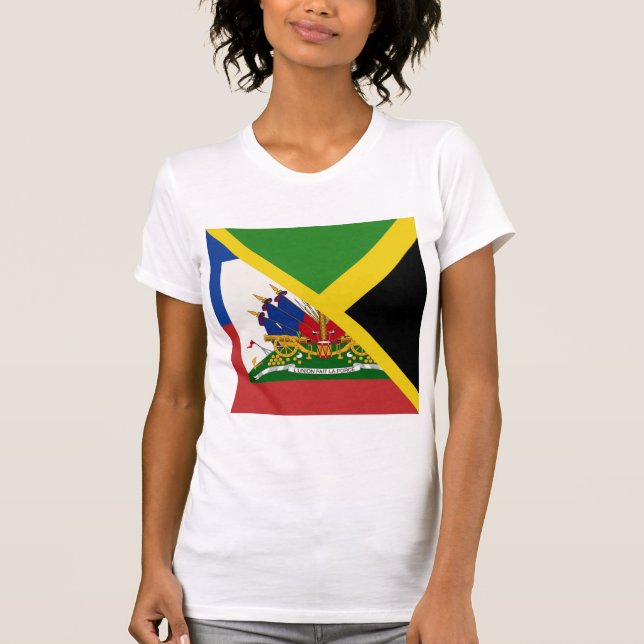 Camiseta Bandera jamaiquina de Haití | Media Jamaica Haití (Anverso)