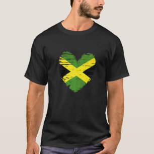 Camiseta Bandera jamaiquina del Corazón de Jamaica Orgullo
