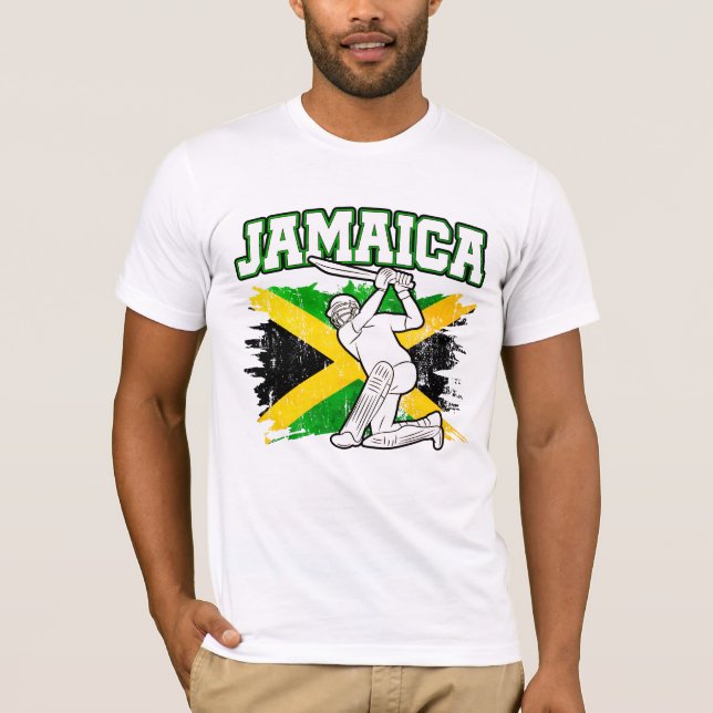 Camiseta Bandera jamaiquina del críquet vintage (Anverso)