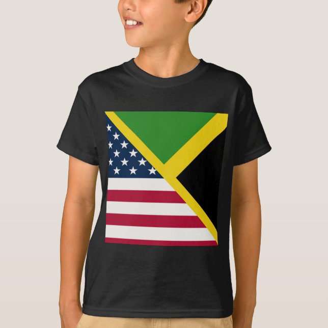 Camiseta Bandera jamaiquina estadounidense | Jamaica Estado (Anverso)