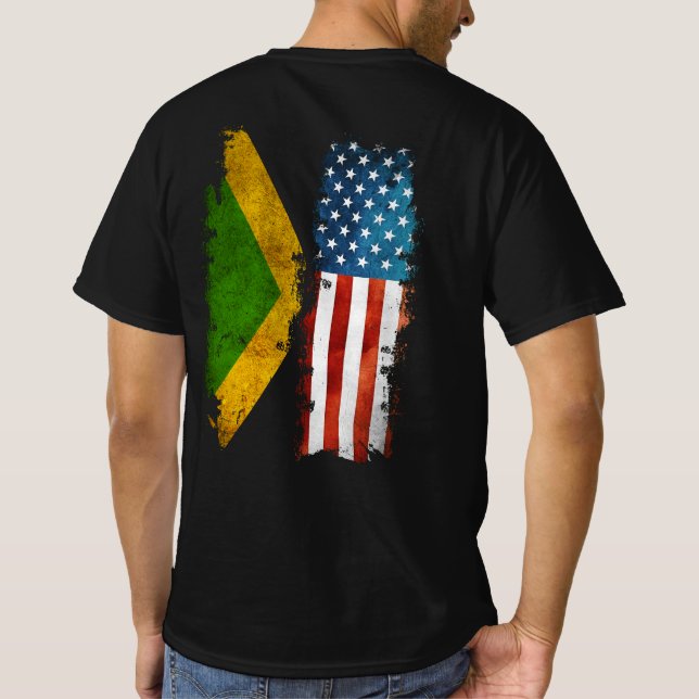 Camiseta Bandera Jamaiquina Estadounidense Jamaica Usa (Reverso)
