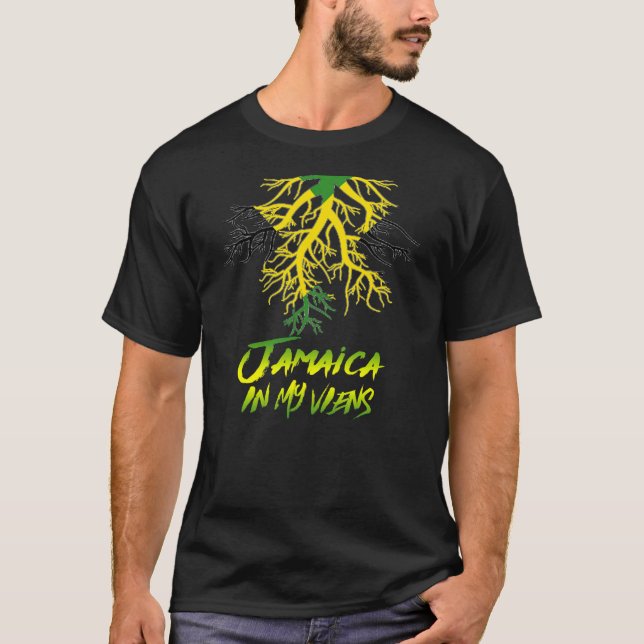 Camiseta Bandera jamaiquina Jamaica en mis venas Hombres Mu (Anverso)