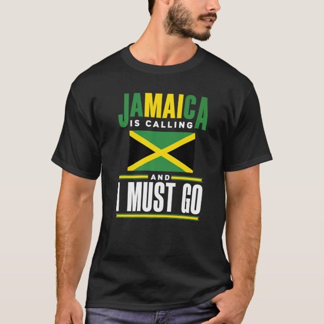 Camiseta Bandera Jamaiquina Jamaica llama y yo nos (Anverso)