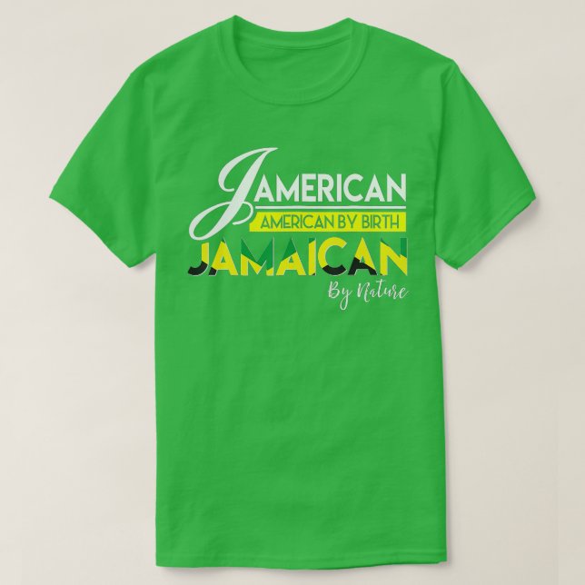 Camiseta Bandera jamaiquina jamaiquina-americana de Jamaica (Diseño del anverso)
