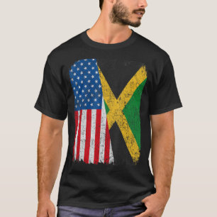 Camiseta Bandera jamaiquina norteamericana mitad Estados Un