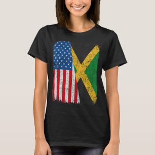 Camiseta Bandera jamaiquina norteamericana mitad Estados Un