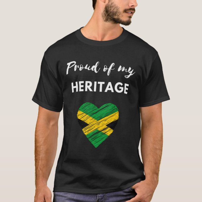 Camiseta Bandera Jamaiquina Orgullosa De Mi Herencia (Anverso)