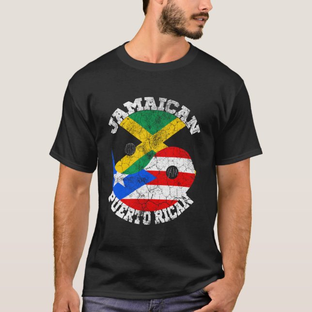 Camiseta Bandera jamaiquina puertorriqueña Jamaica Puerto J (Anverso)