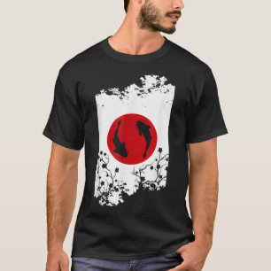 Camiseta Bandera japonesa de Koi y Flores