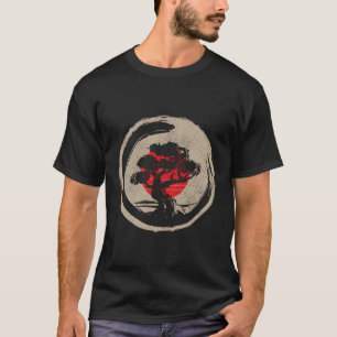 Camiseta Bandera japonesa del árbol bonsai Zen Bonsai