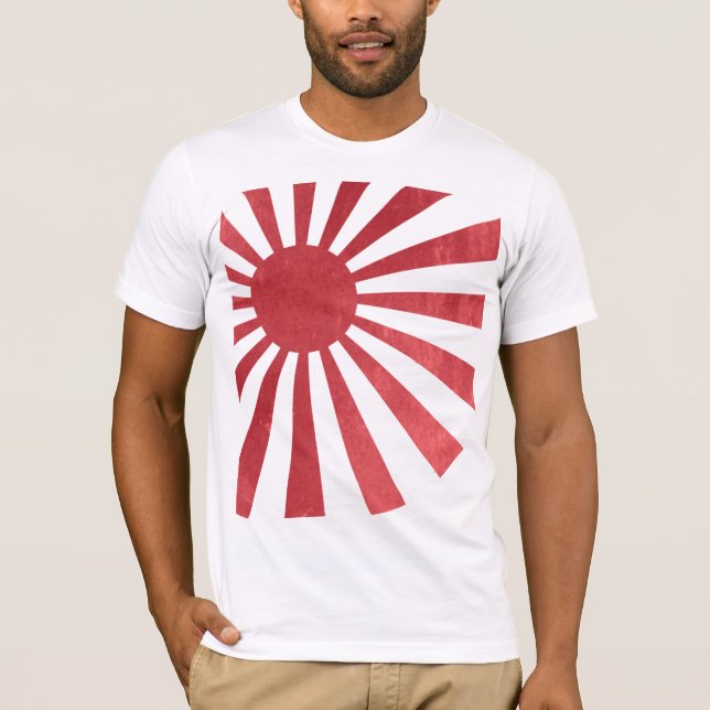 Camiseta Bandera japonesa del sol naciente (apenada (Anverso)