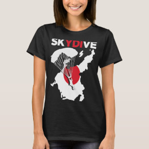 Camiseta Bandera japonesa Skydive paracaidismo Skydiver