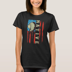 Camiseta Bandera Jefe Nativo Americano Tradicional EEUU