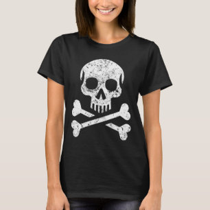 Camiseta Bandera Jolly Roger de cráneo con huesos cruzados 