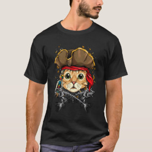 Camiseta Bandera Jolly Roger del gato pirata Naútico Marine