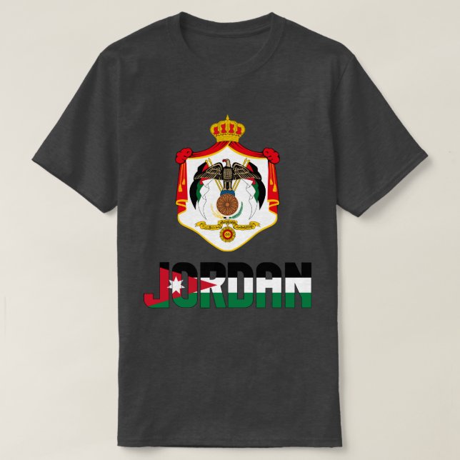 Camiseta Bandera Jordana y Patriótico Del Escudo De Armas (Diseño del anverso)