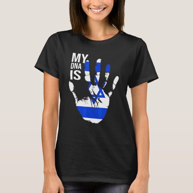 Camiseta Bandera judía Bandera israelí Mi Adn es judío orgu (Anverso)