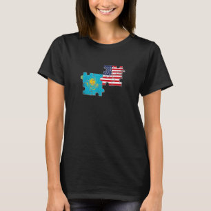 Camiseta Bandera kazaja estadounidense de Kazajistán EE. UU
