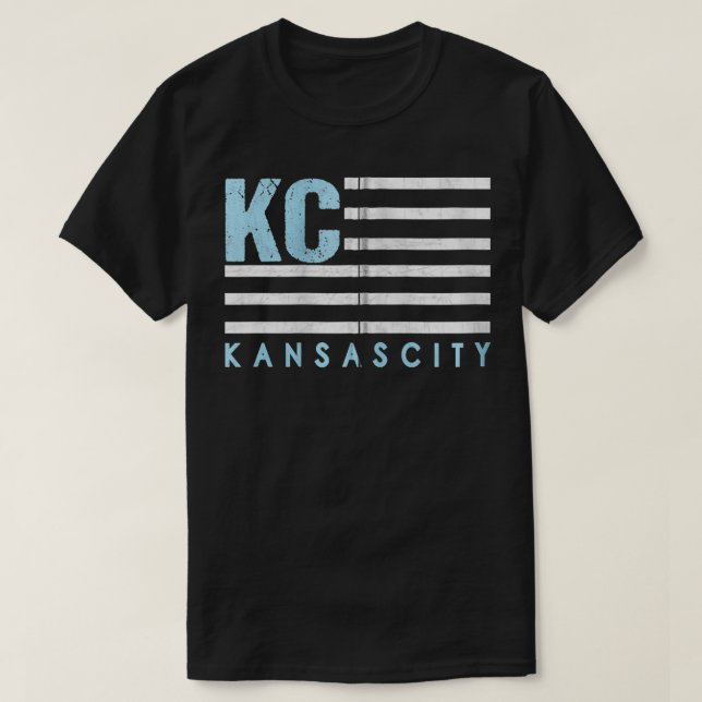 Camiseta Bandera KC de Estados Unidos Real y Azul claro KC  (Diseño del anverso)
