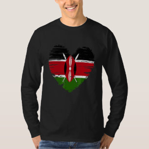 Camiseta Bandera keniana del corazón de Kenia Orgullo kenia