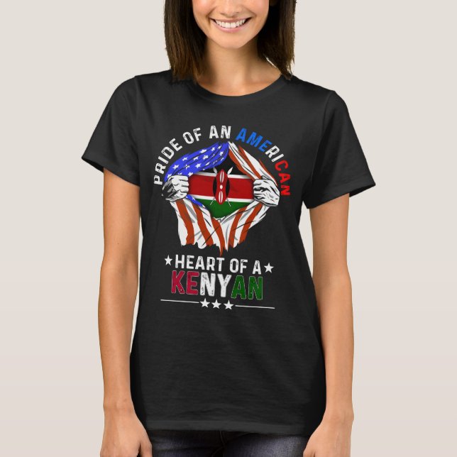 Camiseta Bandera keniana estadounidense de Kenia (Anverso)