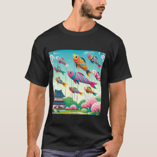 Camiseta Bandera Koi Kanji Koinobori de la carpa japonesa