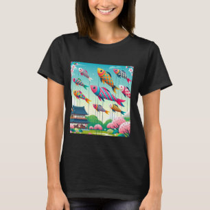 Camiseta Bandera Koi Kanji Koinobori de la carpa japonesa
