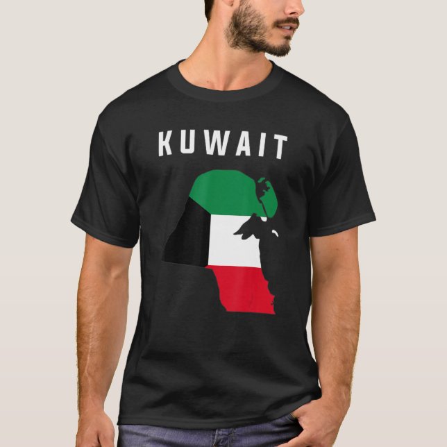 Camiseta Bandera Kuwaití Dentro Del Mapa De Kuwait Tee (Anverso)