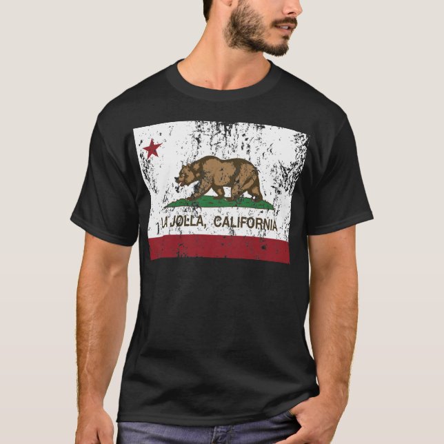 Camiseta bandera La Jolla de California apenada (Anverso)