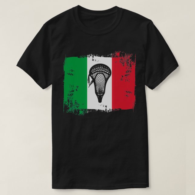 Camiseta Bandera Lacrosse con Stickhead Italia Classic TShi (Diseño del anverso)
