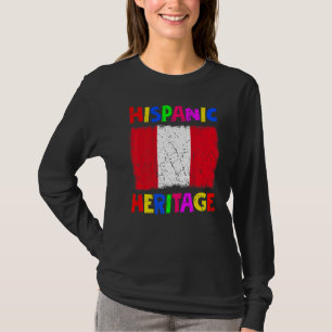 Camiseta Bandera Latina Perú, Mes de Patrimonio Hispano Nac