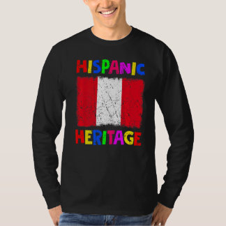 Camiseta Bandera Latina Perú, Mes de Patrimonio Hispano Nac