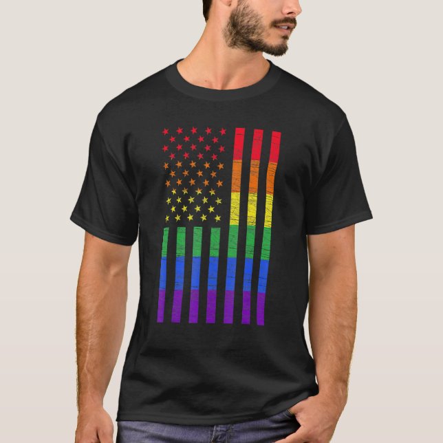 Camiseta Bandera Latinoamericana Orgullo Gay Arcoiris Bisex (Anverso)