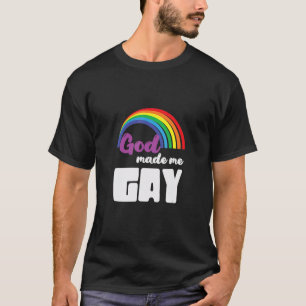 Camiseta Bandera LBGT Orgullo Gay Humano Dios me hizo Gay