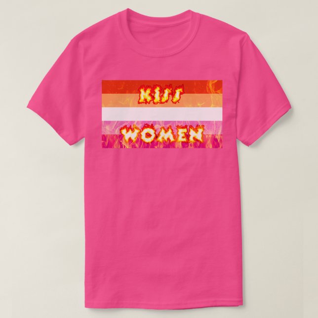 Camiseta bandera lesbiana agresiva (Diseño del anverso)