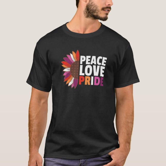 Camiseta Bandera Lesbiana Arcoiris Orgullo Lgbtq Girasol 1 (Anverso)
