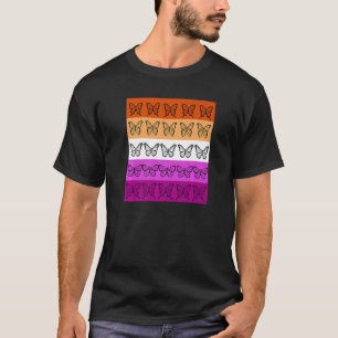 Camiseta Bandera Lesbiana Color Mariposa Sutil Orgullo Sapó