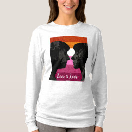 Camiseta Bandera lesbiana con dos siluetas femeninas