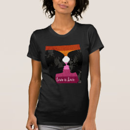 Camiseta Bandera lesbiana con dos siluetas femeninas