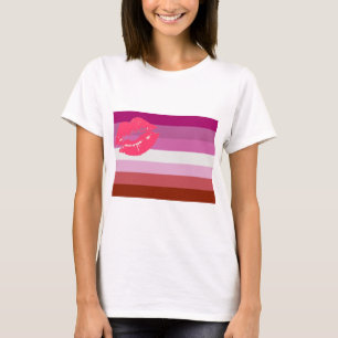 Camiseta Bandera lesbiana del orgullo del lápiz labial