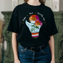 Camiseta Bandera lesbiana LGBTQ girando en una bombilla de 
