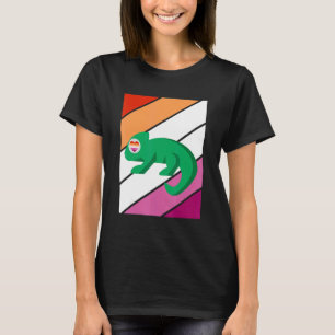 Camiseta Bandera Lesbiana Orgullo Camaleón Aliado Orgulloso