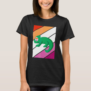 Camiseta Bandera Lesbiana Orgullo Camaleón Aliado Orgulloso